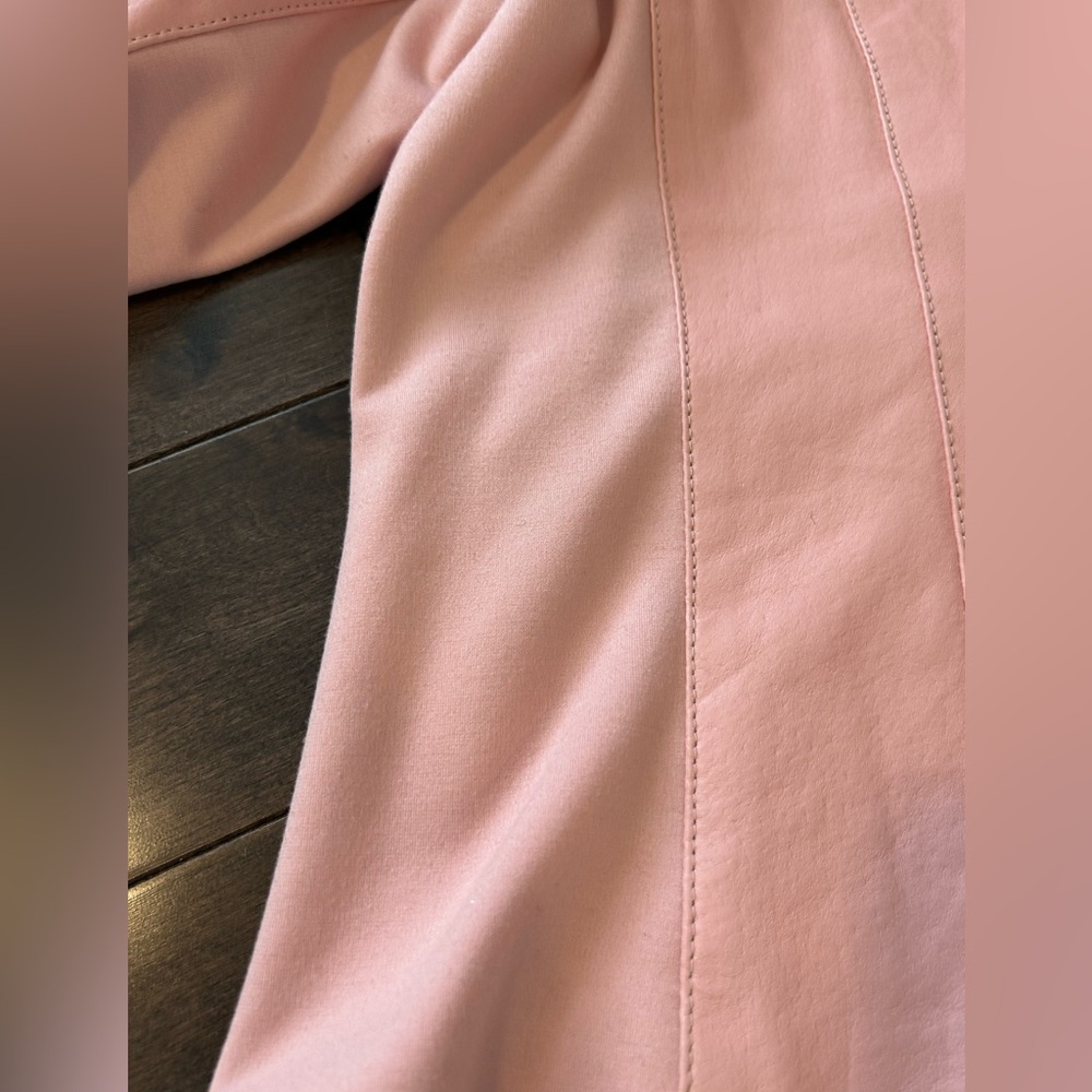 IMAN Pink 100% Genuine Leather Moto Zip Jacket Woman Size Large Large Collar - Picture 3 of 9